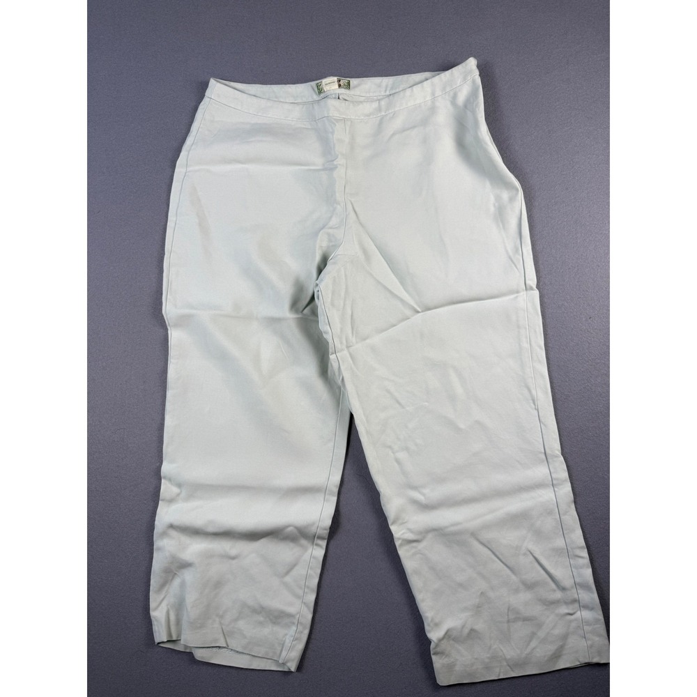 Tommy Bahama Womens‎ 100% Silk Cropped Pants Light Blue Size 12 Side Zip Resort